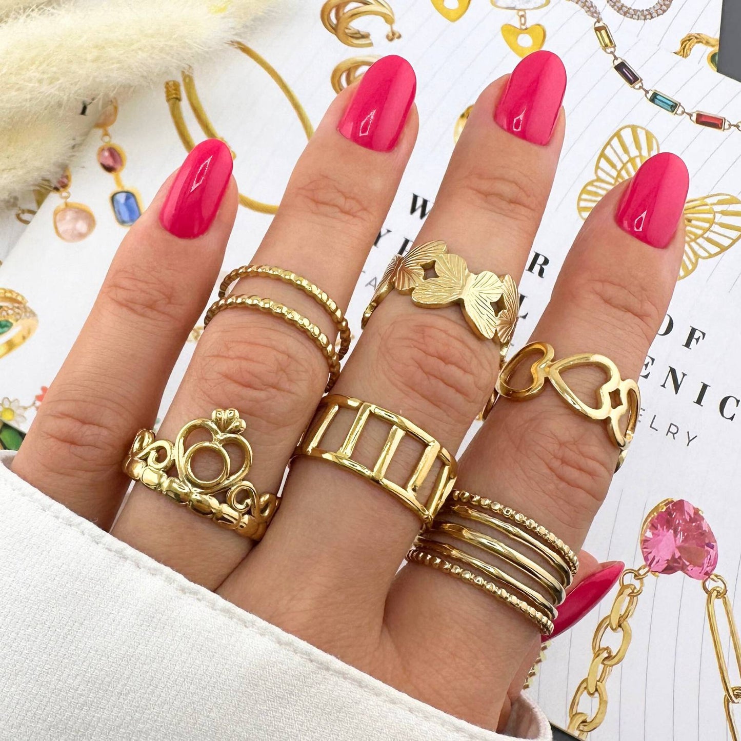 Ring mit grösseren Herzen - verstellbar