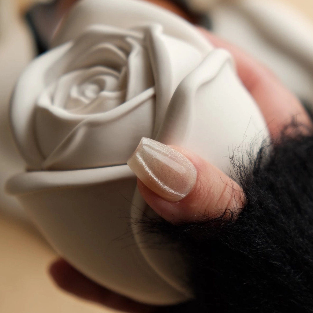 Duftkerze im Glas - Rosa: Schwarz / Orangenblüte