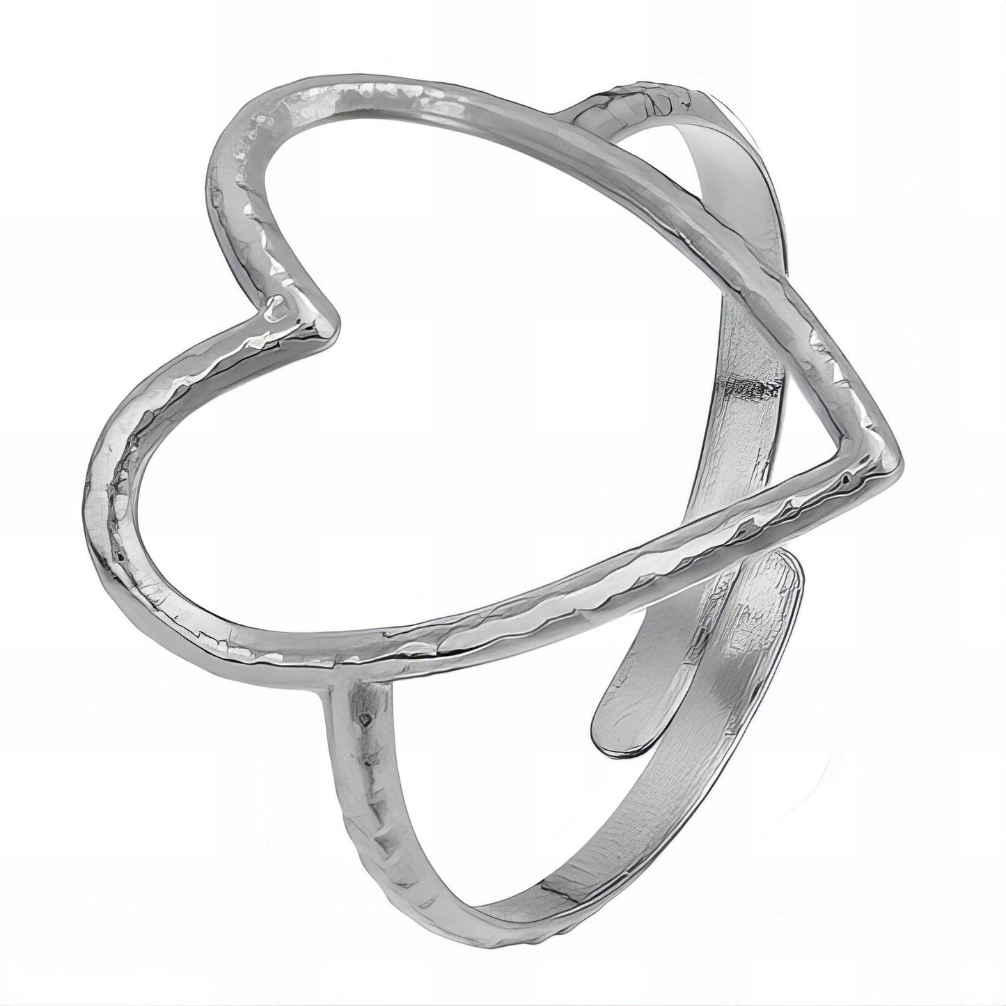 Herzring - verstellbar (silber)