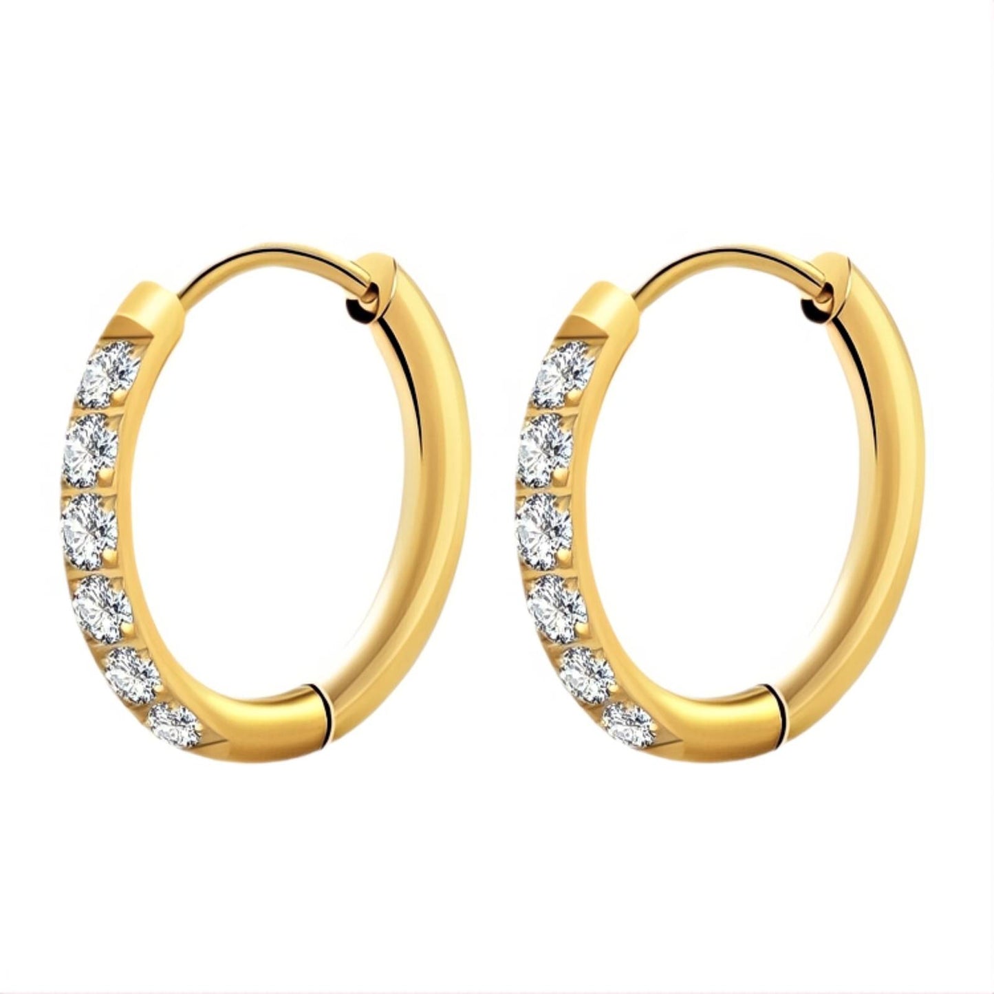 Feine Hoops mit Zirkonia-Steinen