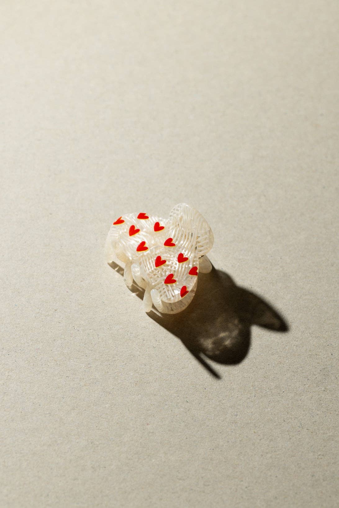 Haarklammer - White & Hearts (S)