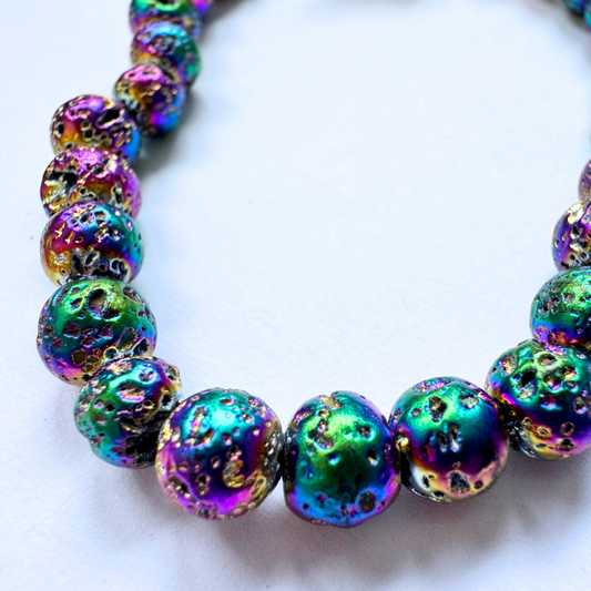 Lavastein Aroma Armband - chrom / farbig