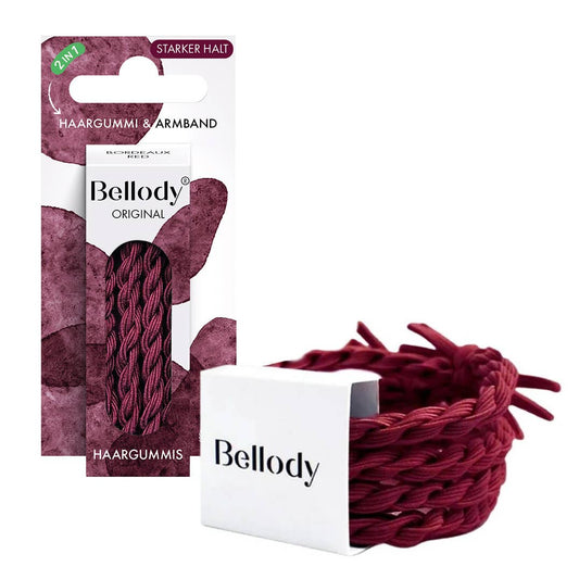 Haargummis Rot - Bellody® (4 Stück- Bordeaux Red)