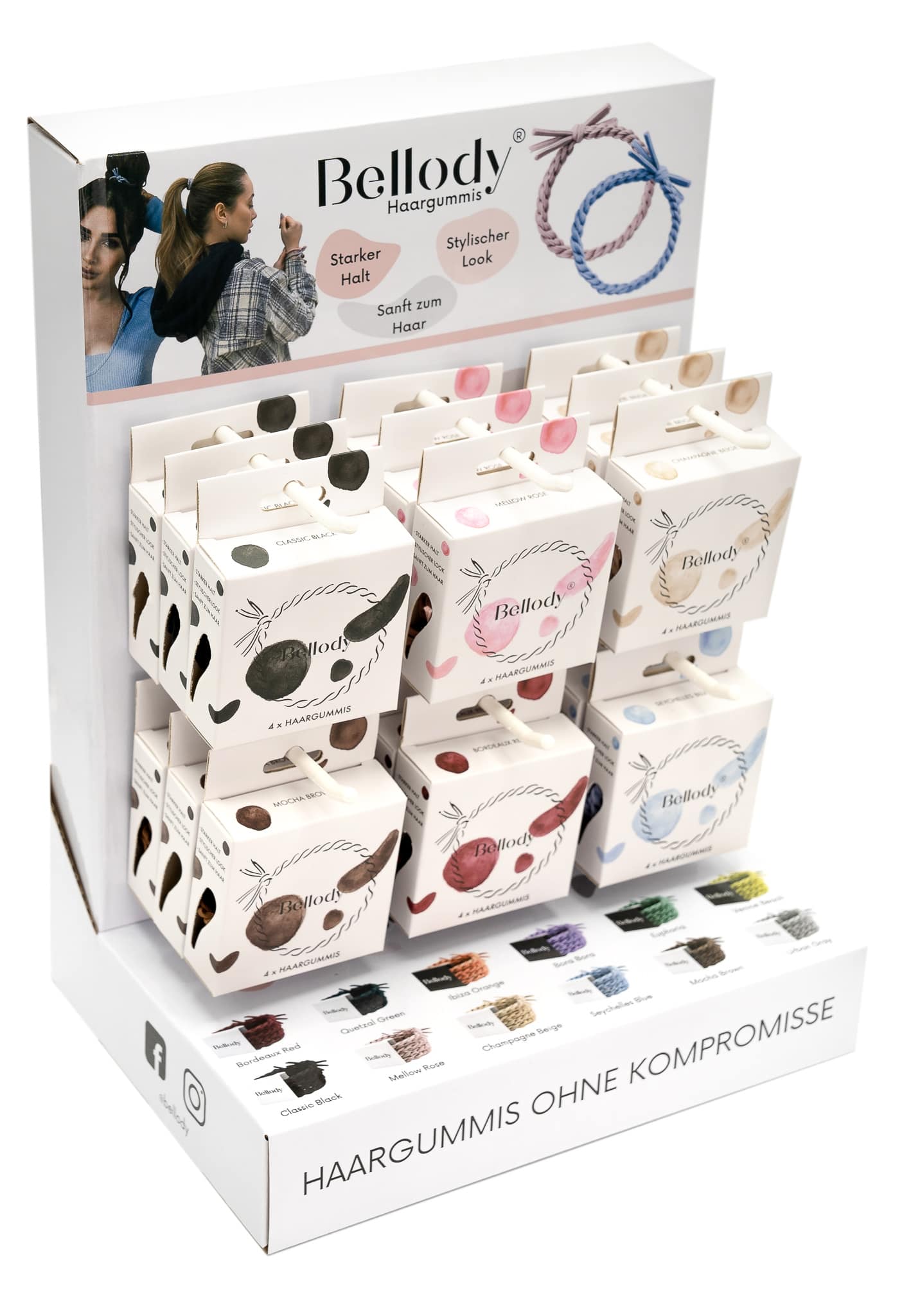 Haargummis Schwarz - Bellody® (4 Stück - Classic Black)