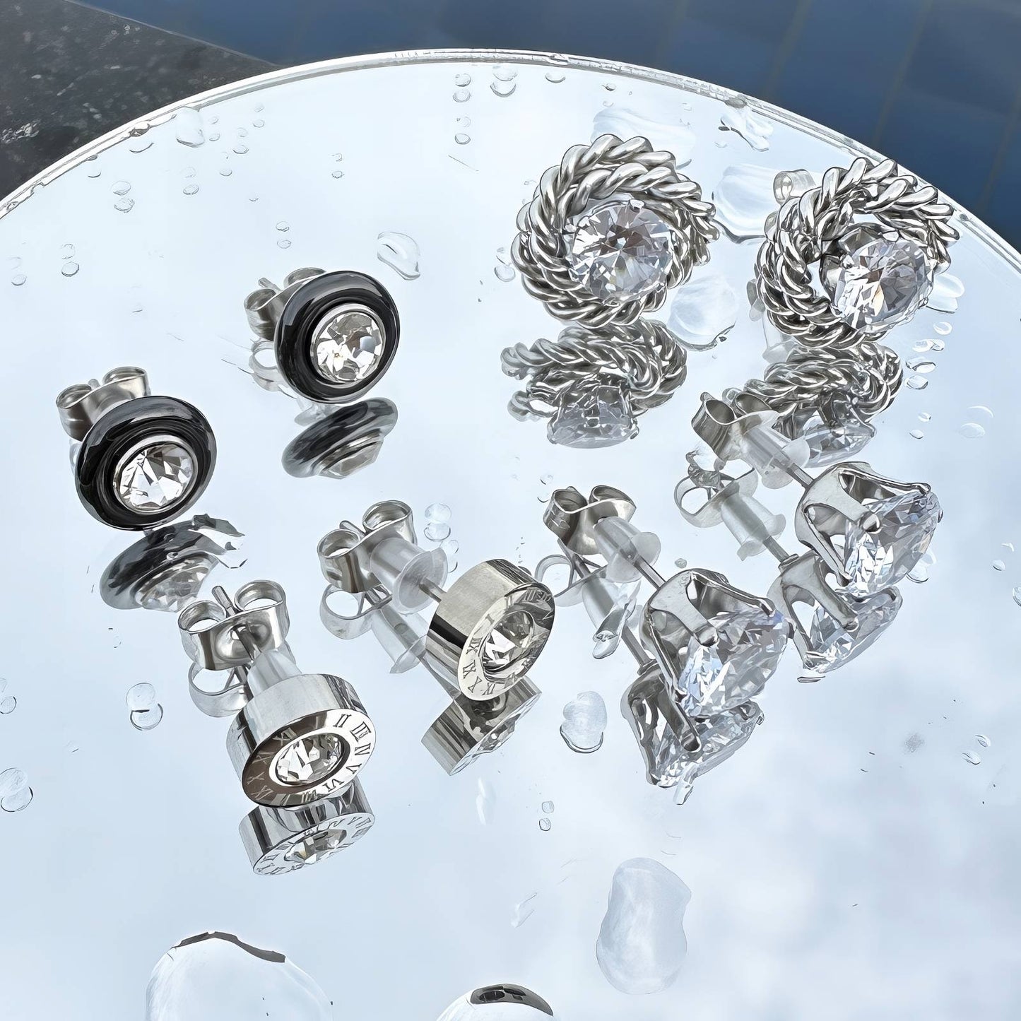 Klassischer Zirkonia-Ohrstecker (silber)