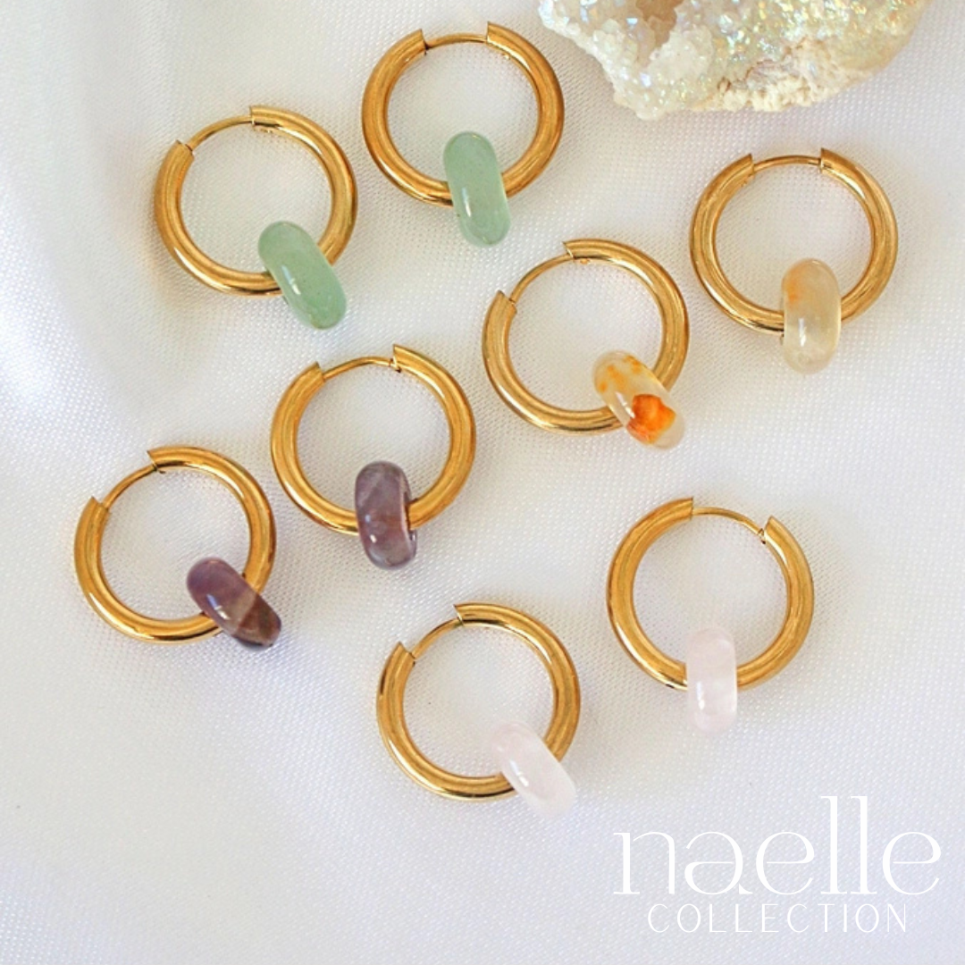 Hoop mit abnehmbarem natürlichen Kristall | Amethyst