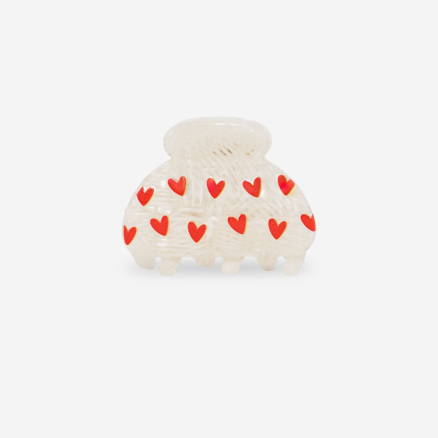 Haarklammer - White & Hearts (S)