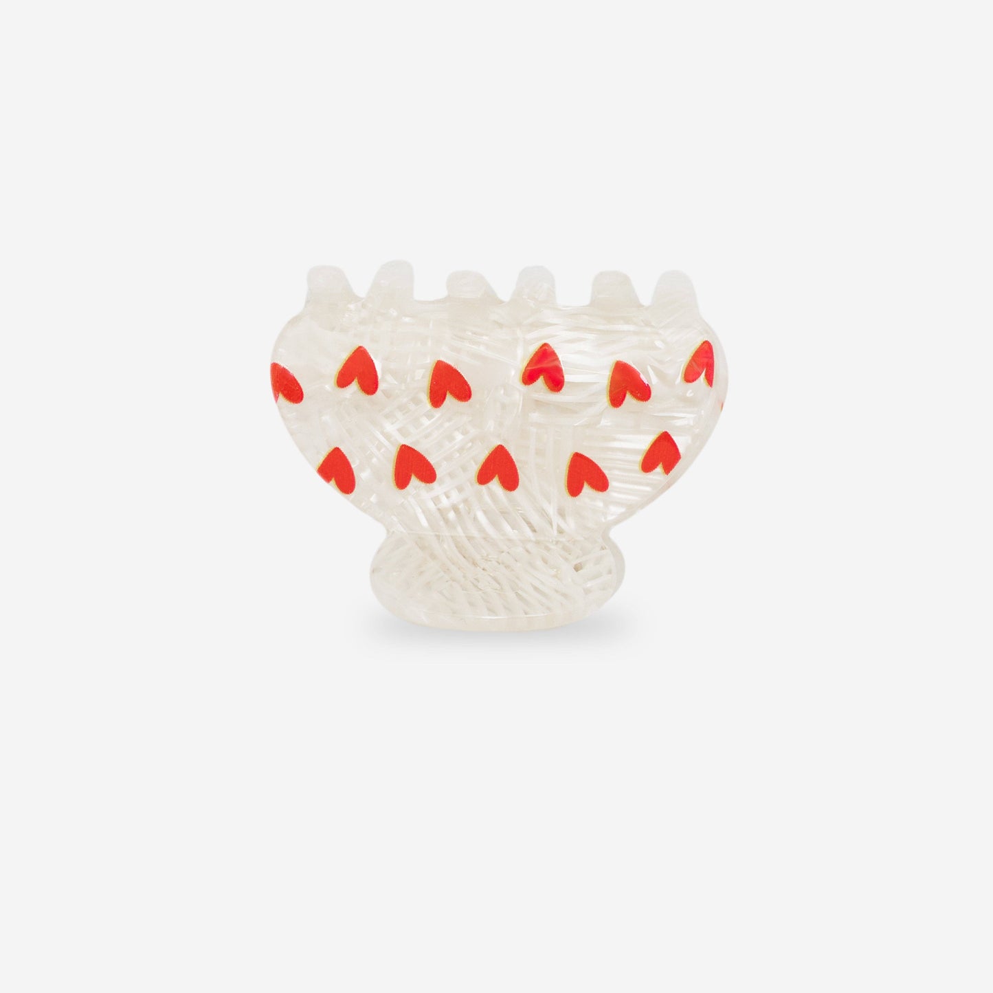 Haarklammer - White & Hearts (S)