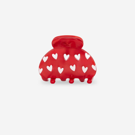 Haarklammer - Red & Hearts (S)