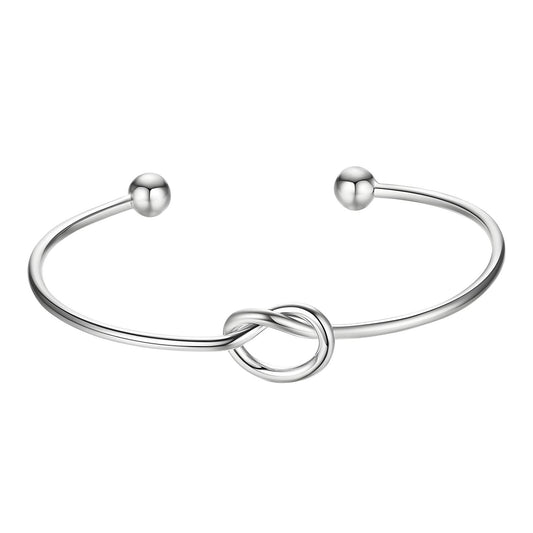 Armreif Knotendesign - verstellbar (silber)