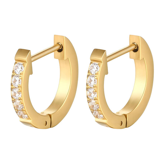 Kleine Hoops mit Zirkonia-Steinen