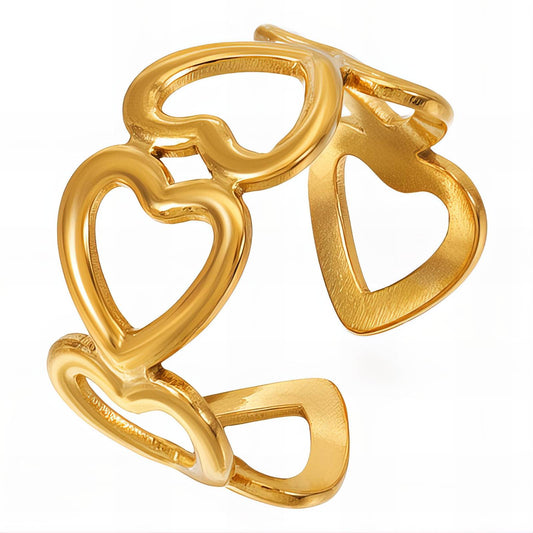Ring mit grösseren Herzen - verstellbar