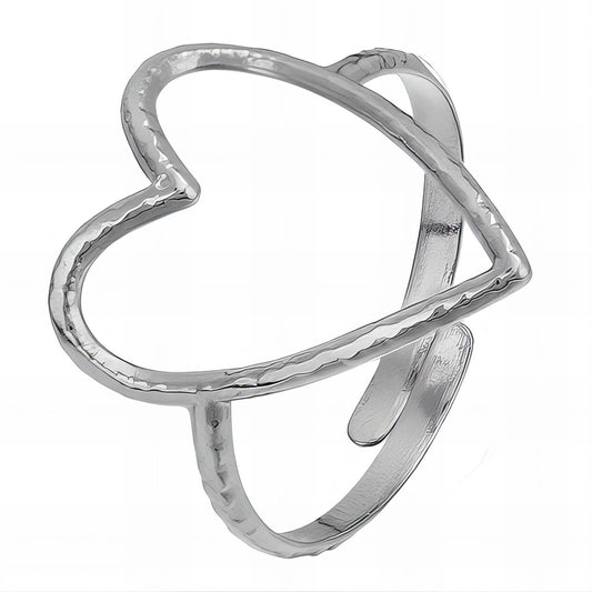 Herzring - verstellbar (silber)