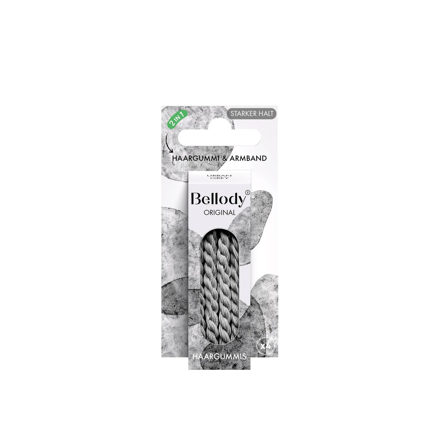 Haargummis Grau - Bellody® (4 Stück - Urban Gray)