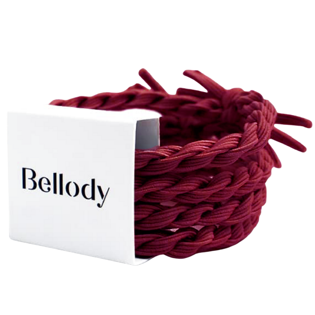 Haargummis Rot - Bellody® (4 Stück- Bordeaux Red)