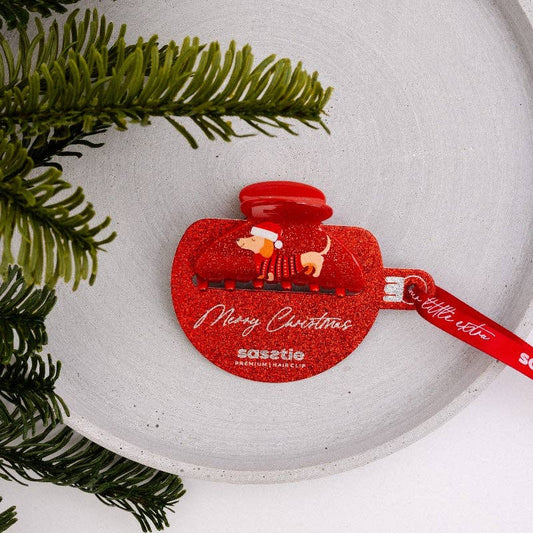Haarklammer - Christmas Dackel (L)