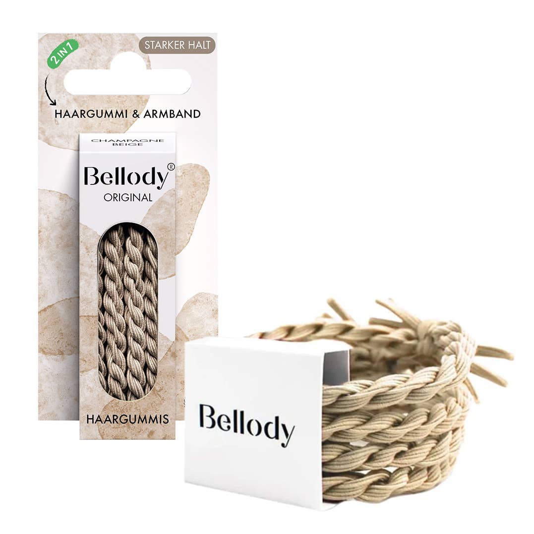 Haargummis Beige - Bellody® (4 Stück - Champagne Beige)